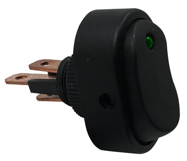 Green LED Illuminated Rocker Switch ON / OFF SPST - 16 Amps @ 12 Volt
